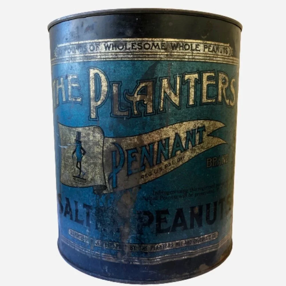 Planters Salted Peanuts Vintage Tin Can MR PEANUT